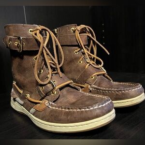 Sperry Top-Sider Women’s Huntley Chukka Boots Brown Leather Lace-Up